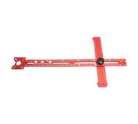 Fabater Outil de Mesure carré en T Réglable en Aluminium pour le Perçage et le Routage du Travail du Bois, Gabarit à Rainure Circulaire Durable pour Scie à Table et Toupie, Marquages impériaux et