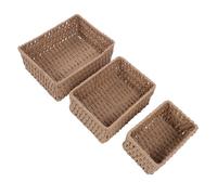 Fabater Paniers de Rangement en Osier, Ensemble Décoratif tissé à la Main pour étagères, Organisateurs de Bureau, 3 Pièces avec 3 Tailles : Grand, Moyen, Petit, pour Salle de Bain, Cuisine, Chambre