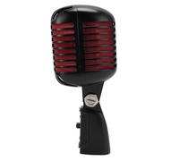 Fabater Performance de Scène Microphone Rétro Dynamique Microphone Cardioïde Structure Robuste pour Les événements en Direct et Les Enregistrements de Studio (Black)