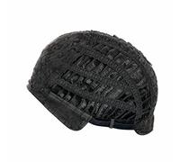 Fabater Perruques de Cheveux Courts avec Frange, Couleur Naturelle, Perruque Ondulée Synthétique Résistante à la Chaleur pour Femme, Perruque Superposée Blonde Mélangée Noire et Brune avec Bonnet