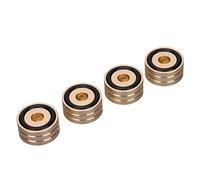 Fabater Pointes d'isolation de Haut-Parleur, Alliage d'aluminium 7075 Aviation avec Caoutchouc Antidérapant intégré, Coussinets de Base de Cône de Haut-Parleur avec 4 Vis Autotaraudeuses pour (Gold)