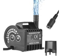 Fabater Pompe à Eau Submersible, 8 Niveaux Réglables, Débit H Maximum de 450 L, Levage de 13 Pieds, Tension 12 V, Pompe à Eau d'Aquarium, de Fontaine avec Base à Ventouse pour Aquarium, étang,