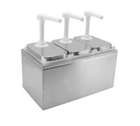 Fabater Pompe Distributrice de Sauce en Plastique et Acier Inoxydable, Distributeur de Pompe à Sirop de 30 Ml pour Ketchup, Moutarde, Miel, Station de à Condiments avec Pot Amovible pour la Cuisine