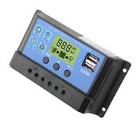 Fabater Régulateur de Charge Solaire PWM 12 V 24 V Double USB, écran LCD 10 A, Gestion de Charge en 3 étapes avec Protection contre les Surintensités, Micro Contrôleur Industriel pour Batteries au