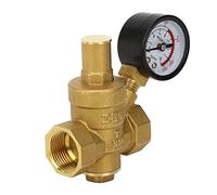 Fabater Régulateur de Pression d'eau en Laiton DN20 avec Manomètre, Réducteur de Pression Réglable 1,6 MPa, Valve à Piston Durable pour l'eau du Robinet, économise de l'espace sans Tuyau de