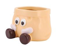 Fabater Résine Succulent Pot Planter Décoratif Planteur de Drainage Efficace Stockage Multifonctionnel pour Les Clés Entrée D'ambiance Amélioration (Yellow)