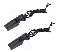 Fabater Sifflet Instrument Jouet, Samba Whistle, 2 Pack, pour Carnaval et | Sifflet ABS avec corde en nylon, noir et blanc, pour jeu Musical pour enfants, cadeaux de fête de carnaval, facile à
