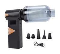 Fabater Souffleur à Air comprimé, Dépoussiéreur électrique sans Fil 110000 Tr Min avec 5 Buses et Batterie Rechargeable 3600 MAh à 4 Vitesses, for PC, Voiture, Clavier, Animal (BLACK)
