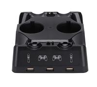 Fabater Station de Chargement pour Manette Move, Manette VR, Quatre Stations de Charge avec Indicateur LED, Double Chargeur pour et Poignées Move, Base de Charge Rapide pour
