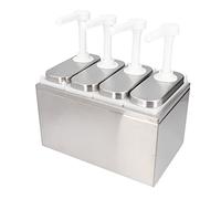 Fabater Station de Pompe de Distributeur de Sauce 1L Pompe à Presser les Condiments avec Base, Distributeur de Ketchup de Vinaigrette de qualité Alimentaire en Acier Inoxydable pour le Restaurant de