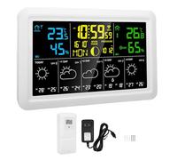 Fabater Station Météo, Thermomètre Intérieur et Extérieur, Prévisions Météorologiques, Température, humidité, Heure, Horloge Atomique à Grand écran Couleur de 7,5 Pouces (2#)