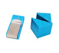 Fabater Support de Craie de Queue de Billard en Alliage D'aluminium Robuste, Boîte à Craie Sécurisée avec Clamp/Holder Arrière, Accès Rapide pour Craies Standard (Blue)