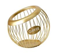 Fabater Support de Dosettes de café, Construction en Fil Métallique Robuste, Panier à Dosettes de café de Finition de Haute qualité, Organisateur de de Polyvalent avec Espace de Rangement (GOLD)