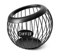 Fabater Support de Dosettes de café, Construction en Fil Métallique Robuste, Panier à Dosettes de café de Finition de Haute qualité, Organisateur de de Polyvalent avec Espace de Rangement (BLACK)