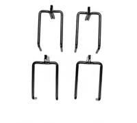 Fabater Support de Pelle Robuste E Track, Lot de 4 Crochets Double J en Acier, Crochet de Rangement pour Outils, Accessoires D'arrimage de Rail E pour Remorque Fermée, Camions