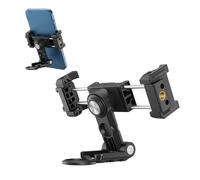 Fabater Support de Téléphone avec Trépied et Clip de Fixation, Support Rotatif à 360° pour Smartphones de 56 à 95 Mm, avec Griffe Porte-Accessoires et Pas de Vis 1/4".