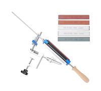 Fabater Système D'affûtage de Couteaux, Aiguiseur de Couteaux Professionnel avec 6 Plaques Diamantées 120/320/600/800/1500/3000, Système de Maintien Abrasif à Angle Fixe (Avec 6 pierres à aiguiser)