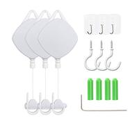 Fabater Système de Gestion des Câbles VR pour 2 Vive Rift S PS VR, Kit de 3 Poulies de Plafond Blanches avec Rotation à 360° et Réduction du Bruit, Support de Câble Rétractable de 71 Pouces (A)