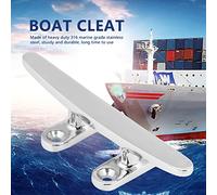 Fabater Taquet de Quai de Bateau 4,9 Pouces en Acier Inoxydable 316, Taquet Marin à Dessus Plat, Robuste, Profil Bas 125 Mm pour Ponton de Pont de Bateau - Aucun Perçage Nécessaire, Argent Poli Miroir