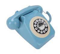 Fabater Téléphone Fixe Rétro, Téléphone Filaire Vintage Classique à Bouton-Poussoir avec Fonction de Recomposition et Connecteur RJ11 pour Maison de Retraite, Bureau à Domicile (Blue)