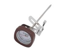 Fabater Thermomètre à Mousse de Lait de Poche Thermomètre à Boisson à Cadran à Lecture Instantanée de Haute Précision pour café Art 304 en Acier Inoxydable avec Clamp/Holder pour de Cuisine (BROWN)