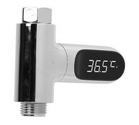 Fabater Thermomètre de Douche Numérique LED en Aluminium, Moniteur de Température de l'eau de Haute Précision - Affichage Rotatif à 360 °, Aucune Pile Nécessaire, Installation Facile, pour Salle de