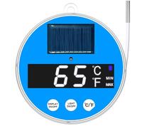Fabater Thermomètre Solaire de Piscine, Affichages Numériques et Thermomètre Flottant étanche IPX7, Thermomètr de Bassin avec Indicateur LED, Jauge de Température de L'eau pour Spa