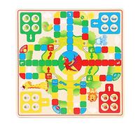 Fabater Wooden Chinese Checkers, Flight Chess, Smooth Polished | Ensemble de jeux de société en bois, jeu deux en un, Interaction Parent-enfant, développement des compétences sociales,