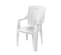 PROGARDEN Fauteuil Talia – empilable, dossier haut, 1 place, blanc