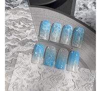 FabbyGlow 8 pcs autocollants ongles fleurs en vagues blanches, haute adhérence, faciles à utiliser, parfaits pour le nail art, les projets de bricolage, la décoration de fête et plus