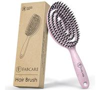 FABCARE Brosse Cheveux Poil Sanglier - Accessoire Démêlant Innovant à Double Ressort Spirale - Produit Magique Sans Douleur pour Styling Professionnel et Douceur Quotidienne (Rose)