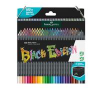 Faber-Castell Crayons de couleur 116411 Black Edition – Boîte 100, vibrants et résistants