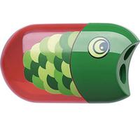 Faber-Castell 10004516 Taille Crayon/Gomme Poisson Vert/Rouge