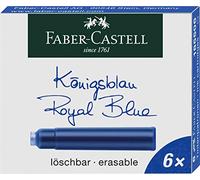 Faber-Castell 10104473 Lot de 6 Cartouches d'encre Bleu