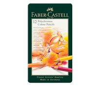 Faber-Castell Crayons de couleur Polychromos – Boîte en métal 12 crayons