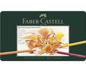 Faber-Castell 110036 - Crayon Polychromos boîte métal de 36 pièces Divers Coloris