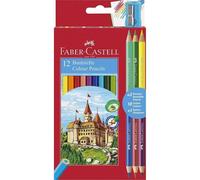 Faber Castell 110312 Buntstifte Pack De 12 Crayons De Couleur Eco + 3 Bicolores