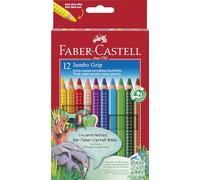 Faber-Castell Crayons de couleur Jumbo Grip avec taille-crayon, 12 pièces assorties