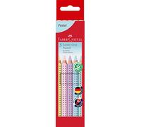 Faber-Castell 110991 - Set de crayons de couleur Jumbo Grip Pastel, 5 pièces, triangulaires, incassables, crayons de couleur pour enfants
