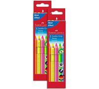 Faber-Castell 110994 Jumbo Grip Neon Lot de 5 crayons de couleur (2 paquets, crayons de couleur)