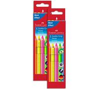 FABER-CASTELL 110994 - Set de crayons de couleur Jumbo GRIP Neon, 5 pièces, incassables, pour enfants et adultes