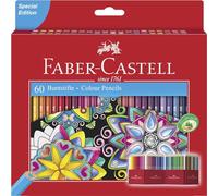 Faber-Castell 111260 - Set de crayons de couleur Castle, 60 pièces, hexagonal, incassable, pour enfants et adultes