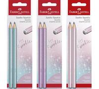 Faber-Castell 111683 - Set de crayons Sparkle, 2 crayons jumbo, rose, océan, violet assortis (pas de choix possible)