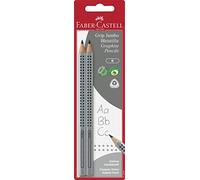 Faber-Castell 111997 Crayons graphite Jumbo Grip, B, Lot de 2 blister