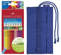 Faber-Castell 112424 Lot de 24 crayons de couleur Colour Grip dans un étui en carton de 24 crayons + un rouleau