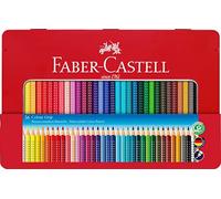 FABER-CASTELL 112435 - Crayons de couleur Colour Grip 2001, 36 crayons de couleur dans un étui métallique, incassables, pour enfants et adultes