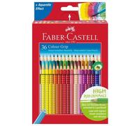 Faber-Castell – Set de crayons de couleur Colour Grip – 36 pièces, incassables, étui métallique