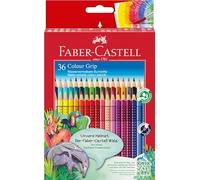 Faber-Castell – Set de crayons de couleur Colour Grip – 36 pièces, incassables, étui métallique