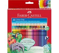 Faber-Castell 112449 - Set de crayons de couleur Colour Grip, 48 crayons de couleur dans un étui en carton, incassables, pour enfants et adultes