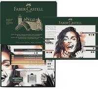 Faber-Castell 112925 - Set de dessin Discovery 17 pièces, avec crayons Polychromos, Pitt Pastell et crayons à charbon, matériel artistique pour débutants